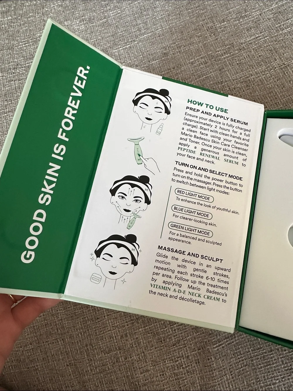 Mario Badescu Mint Green Thermal Face & Neck Massager
